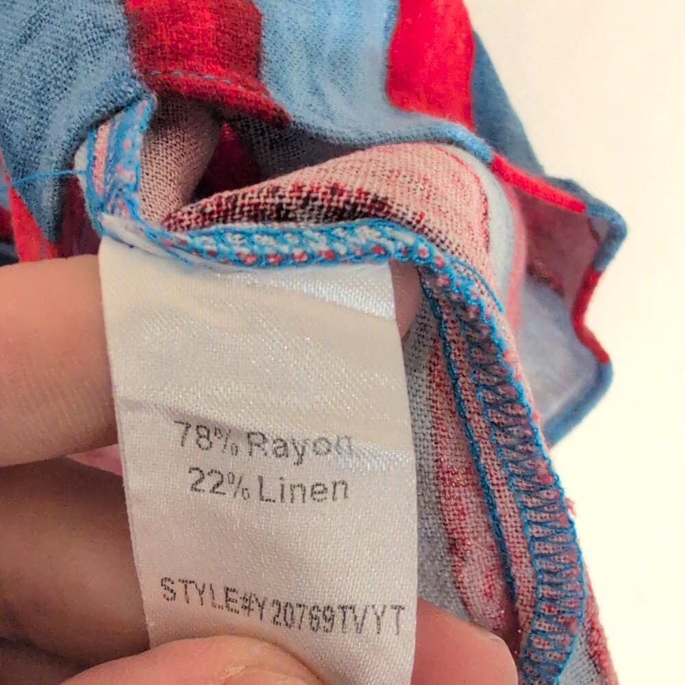 Pomander Place Red & Blue Striped Puff Sleeve Mini Dress - Picture 8 of 10